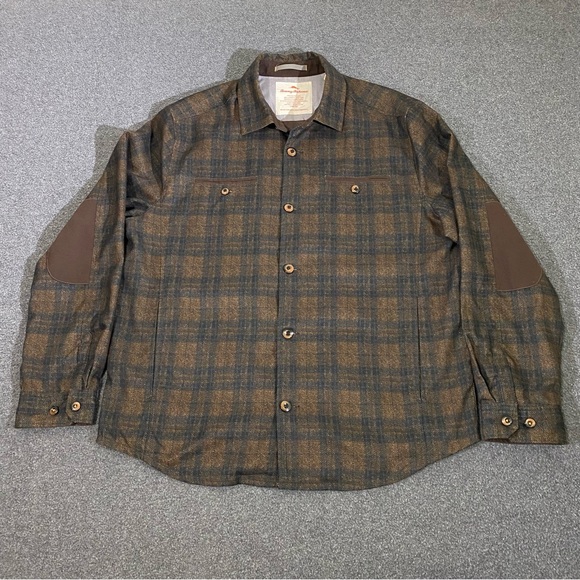 Tommy Bahama Flannel Elbow Patch Men’s Long Sleeves Size Large. - Picture 1 of 11
